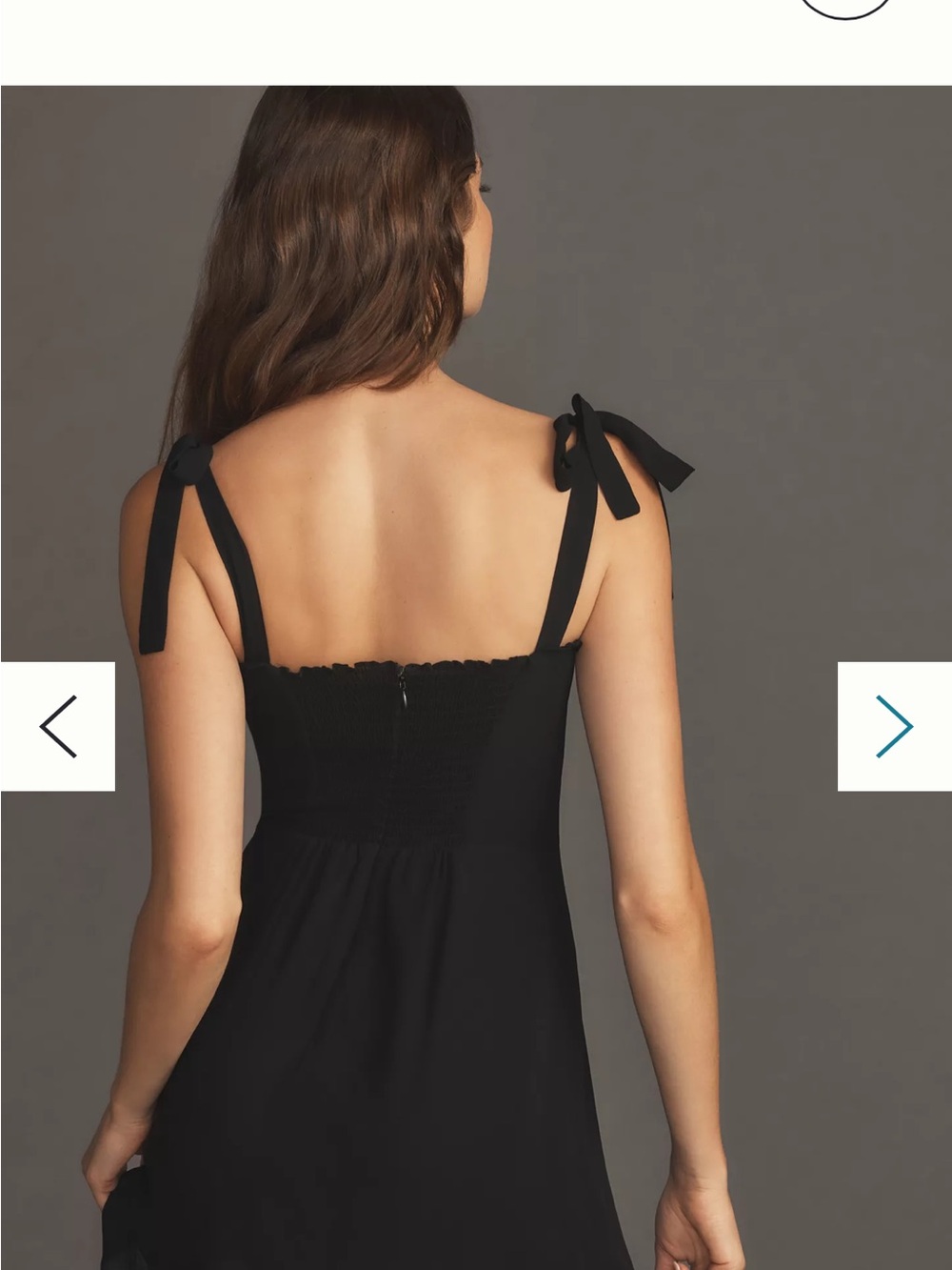 Reformation Christine Dress - Black Tie-Shoulder Ruffle Mini Dress - Picture 8 of 14